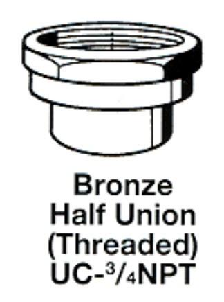 UC-3/4 NPT NRF/NBF UNION CONN. LEAD FREE (PAIR)